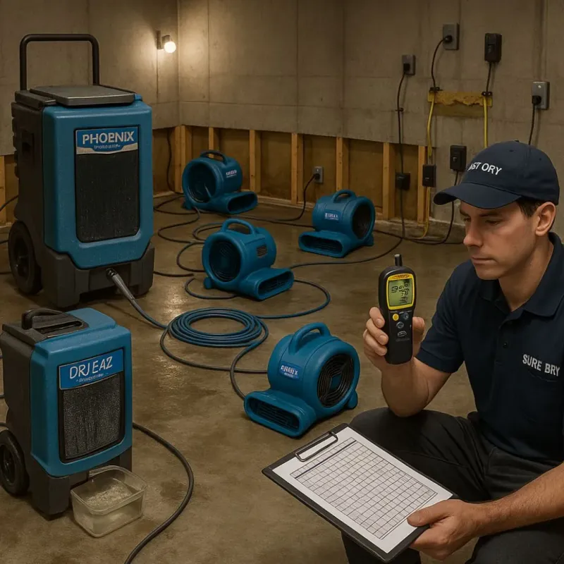 Structural Drying and Dehumidification process in Destrehan, LA
